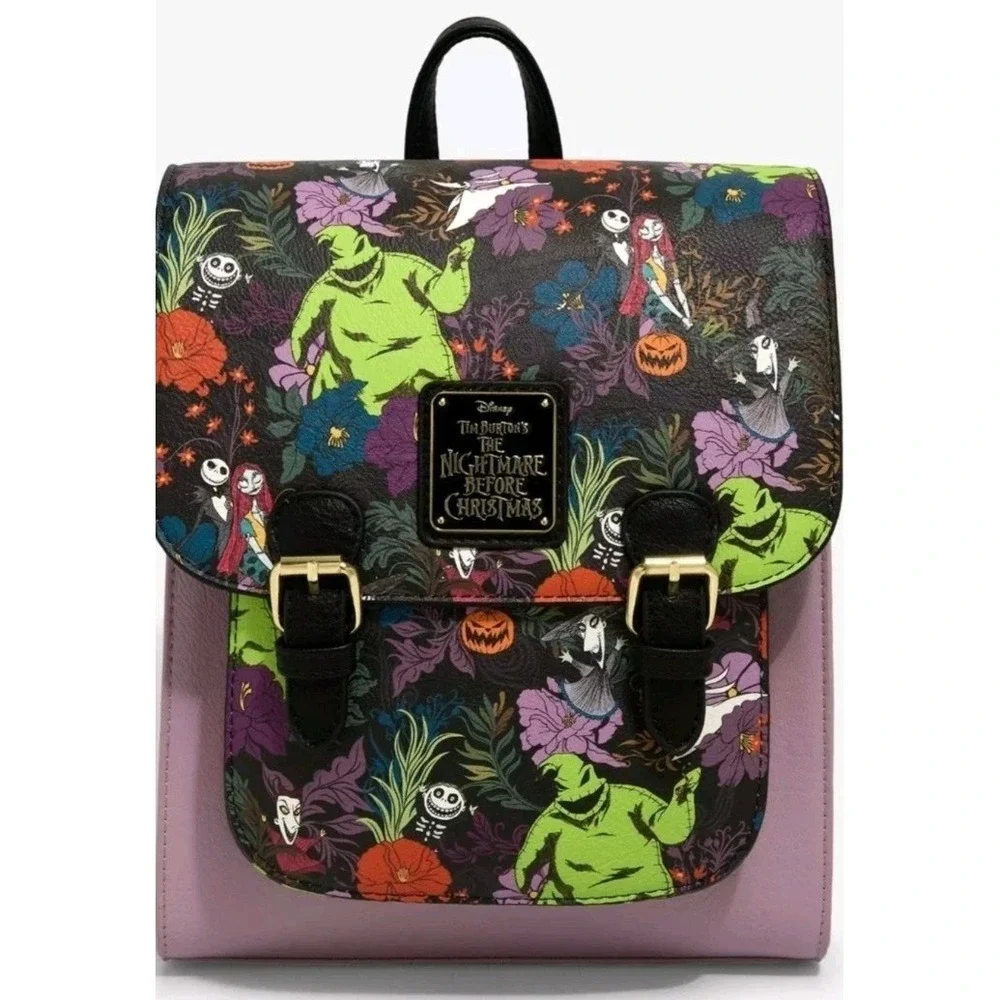 Loungefly Nightmare Before Christmas Oogie Boogie Floral Buckle Backpack Wallet